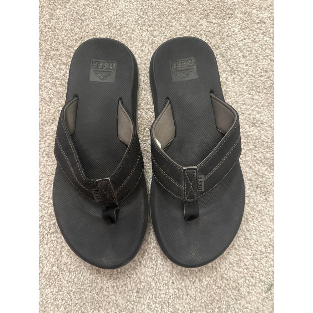 Reef Element TQT Mens Black Flip Flop Sandals with Bottle Opener, US 9